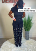 Cute Luxury Rhinestones Denim